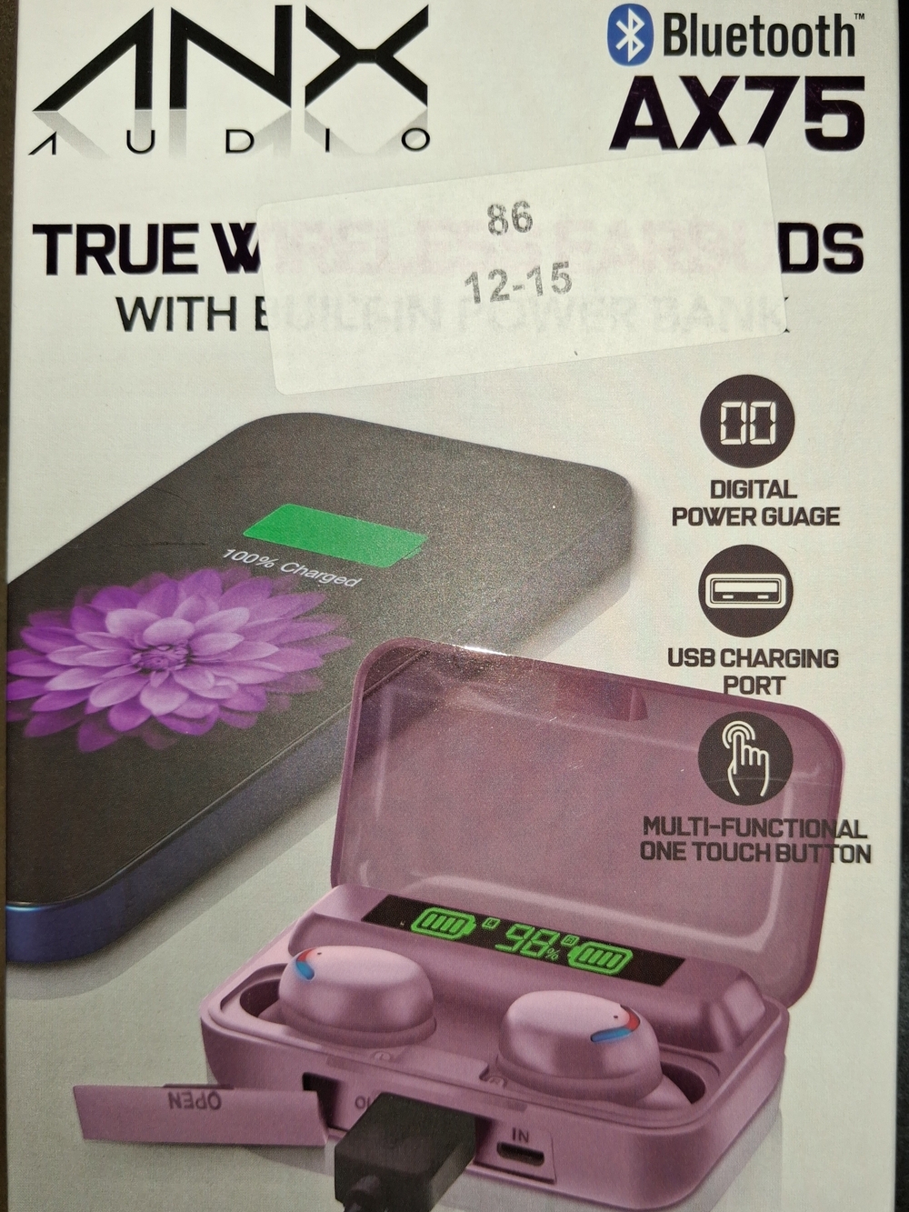 ANX Audio AX75 Bluetooth True Wireless Earbuds - Pink